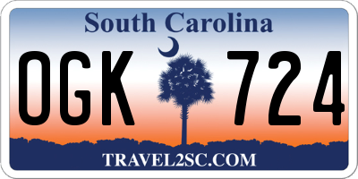 SC license plate OGK724
