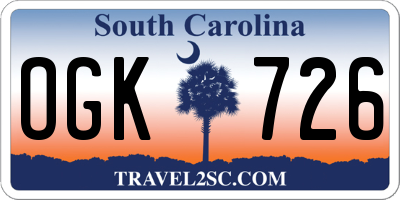 SC license plate OGK726