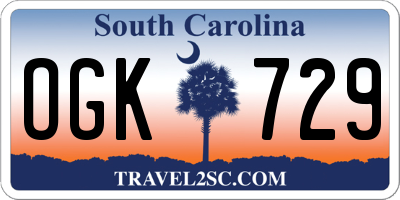 SC license plate OGK729