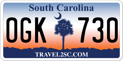 SC license plate OGK730