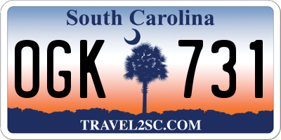 SC license plate OGK731