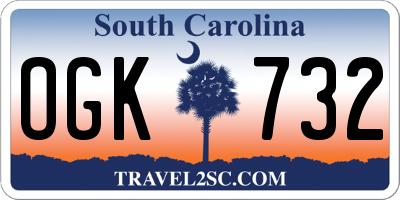 SC license plate OGK732
