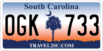 SC license plate OGK733
