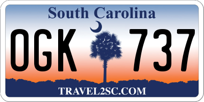 SC license plate OGK737