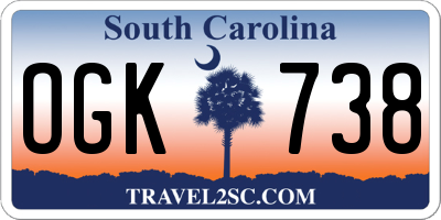 SC license plate OGK738