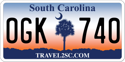 SC license plate OGK740
