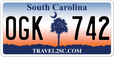 SC license plate OGK742