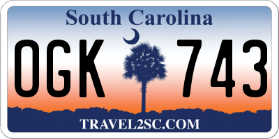 SC license plate OGK743