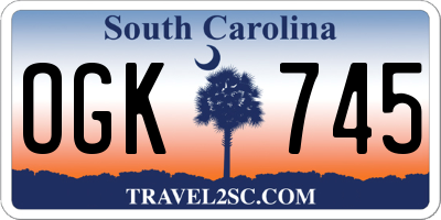 SC license plate OGK745