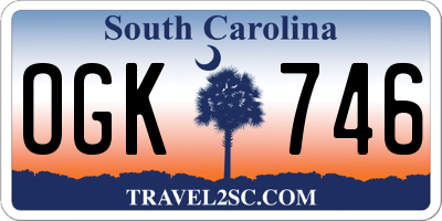 SC license plate OGK746