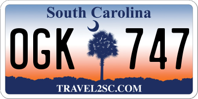 SC license plate OGK747