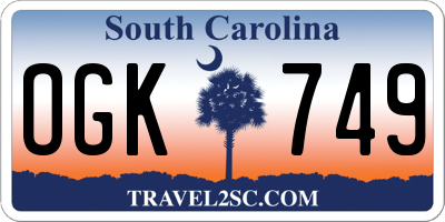 SC license plate OGK749