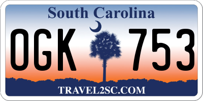 SC license plate OGK753