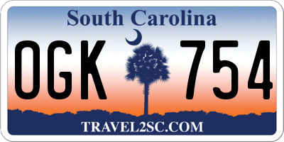 SC license plate OGK754