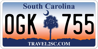 SC license plate OGK755
