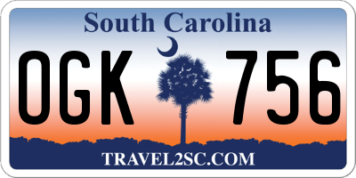 SC license plate OGK756