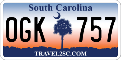 SC license plate OGK757