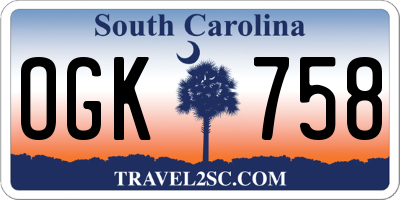 SC license plate OGK758