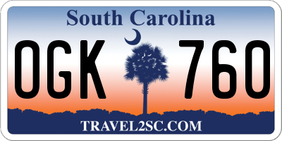 SC license plate OGK760