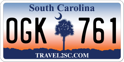 SC license plate OGK761