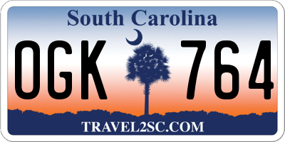 SC license plate OGK764