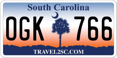 SC license plate OGK766
