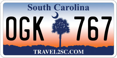 SC license plate OGK767