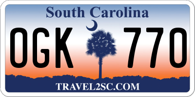 SC license plate OGK770