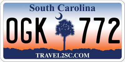 SC license plate OGK772