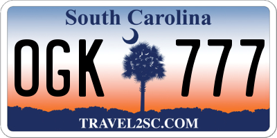 SC license plate OGK777