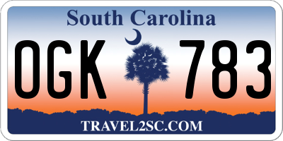 SC license plate OGK783