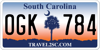 SC license plate OGK784