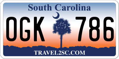 SC license plate OGK786