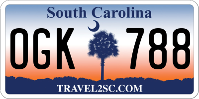 SC license plate OGK788