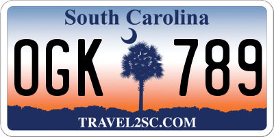 SC license plate OGK789