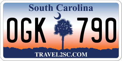 SC license plate OGK790
