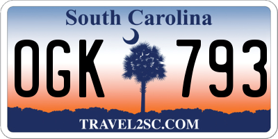 SC license plate OGK793