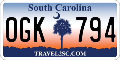 SC license plate OGK794