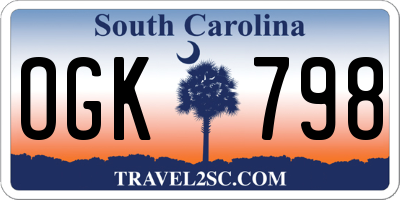 SC license plate OGK798