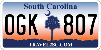 SC license plate OGK807