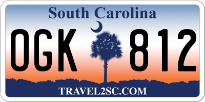 SC license plate OGK812