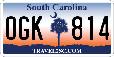 SC license plate OGK814