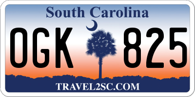 SC license plate OGK825
