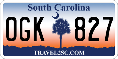 SC license plate OGK827