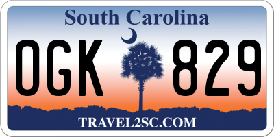 SC license plate OGK829