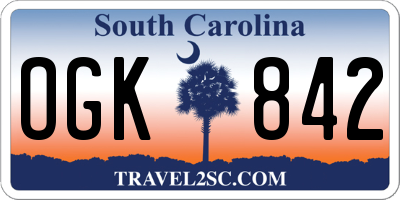 SC license plate OGK842