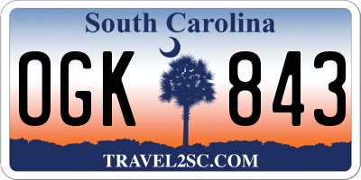 SC license plate OGK843