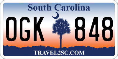 SC license plate OGK848