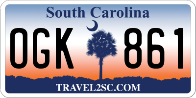 SC license plate OGK861