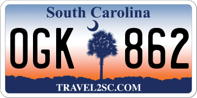 SC license plate OGK862